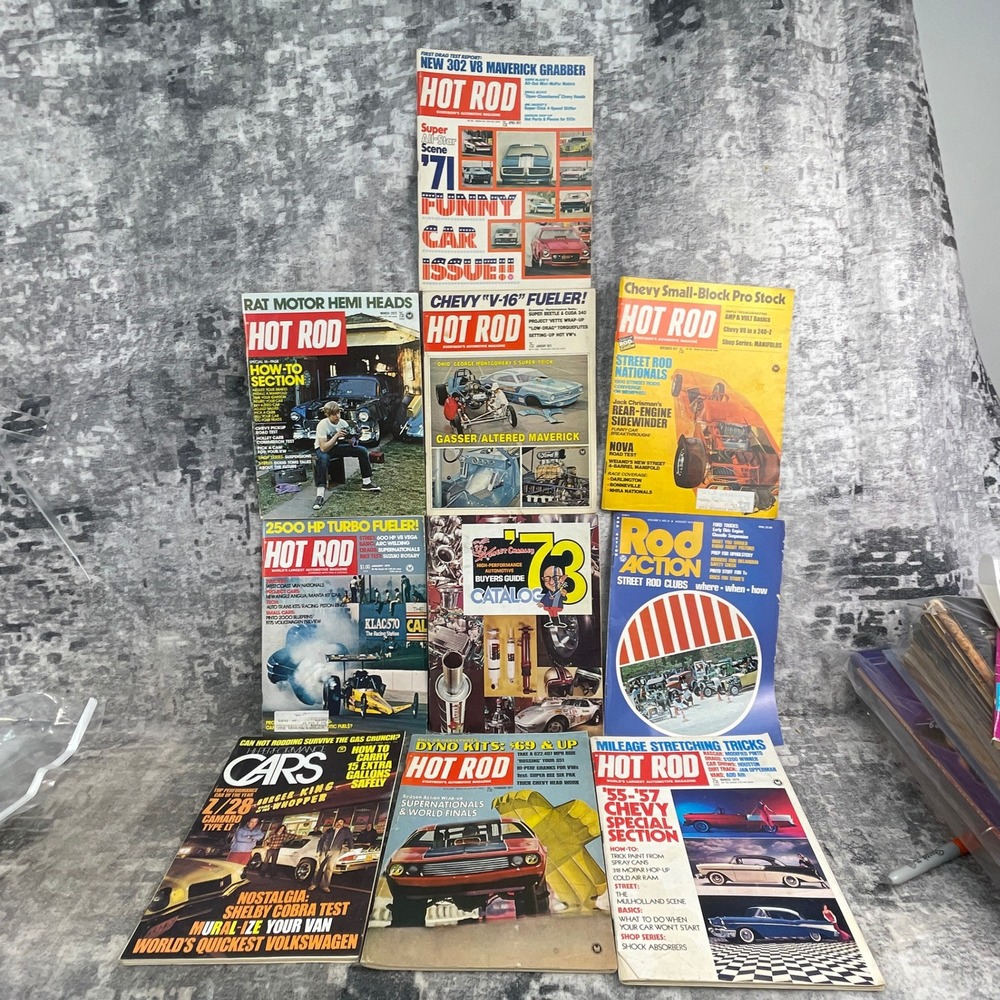 10 Vtg Hot Rod Magazine Lot 1970s Drag Racing Funny Car Chevy‎ Camaro Z28